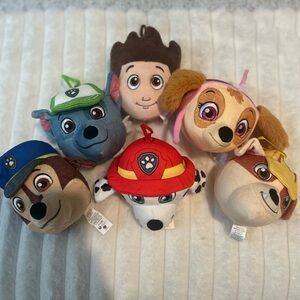 Paw Patrol Plush Set - Blue, Brown, Red, Pink, White